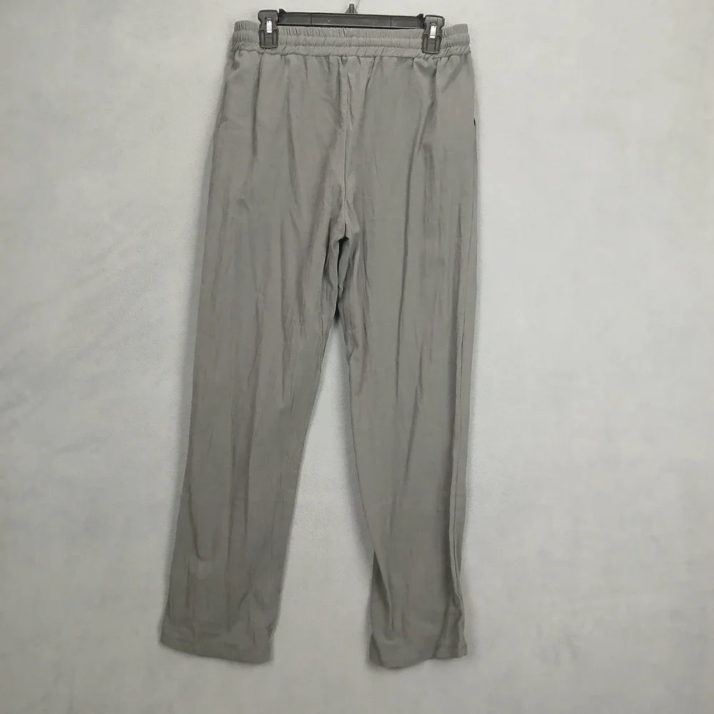 Cellabie Lounge Pants Womens M Gray Cotton Straight Leg‎ High Waist Drawstring